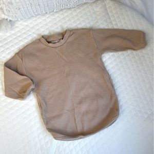 Zara Kids Beige Oversized Tunic Shirt Dress with Pockets